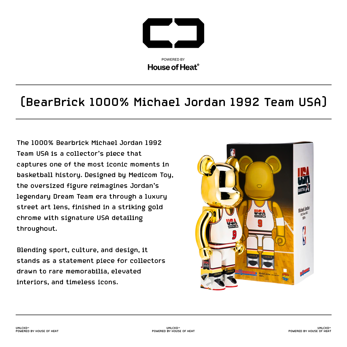 BearBrick 1000% Michael Jordan 1992 Team USA