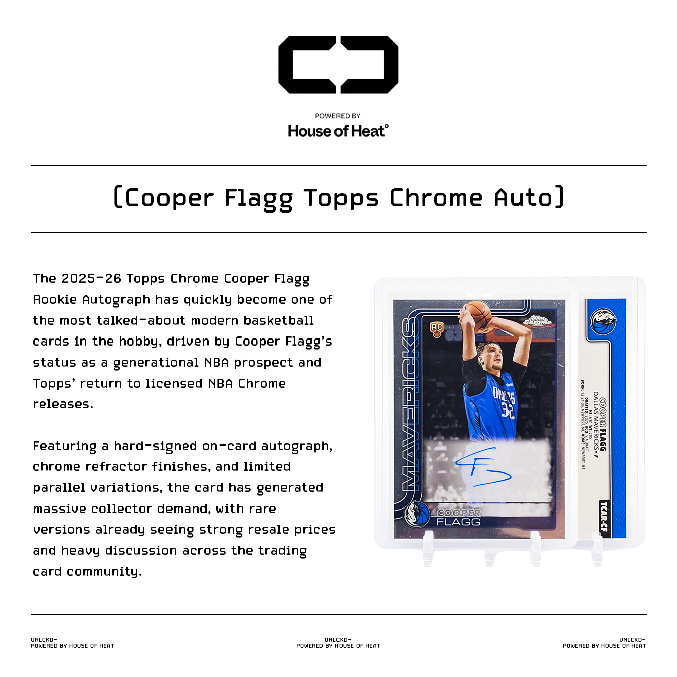 Cooper Flagg Topps Chrome Auto