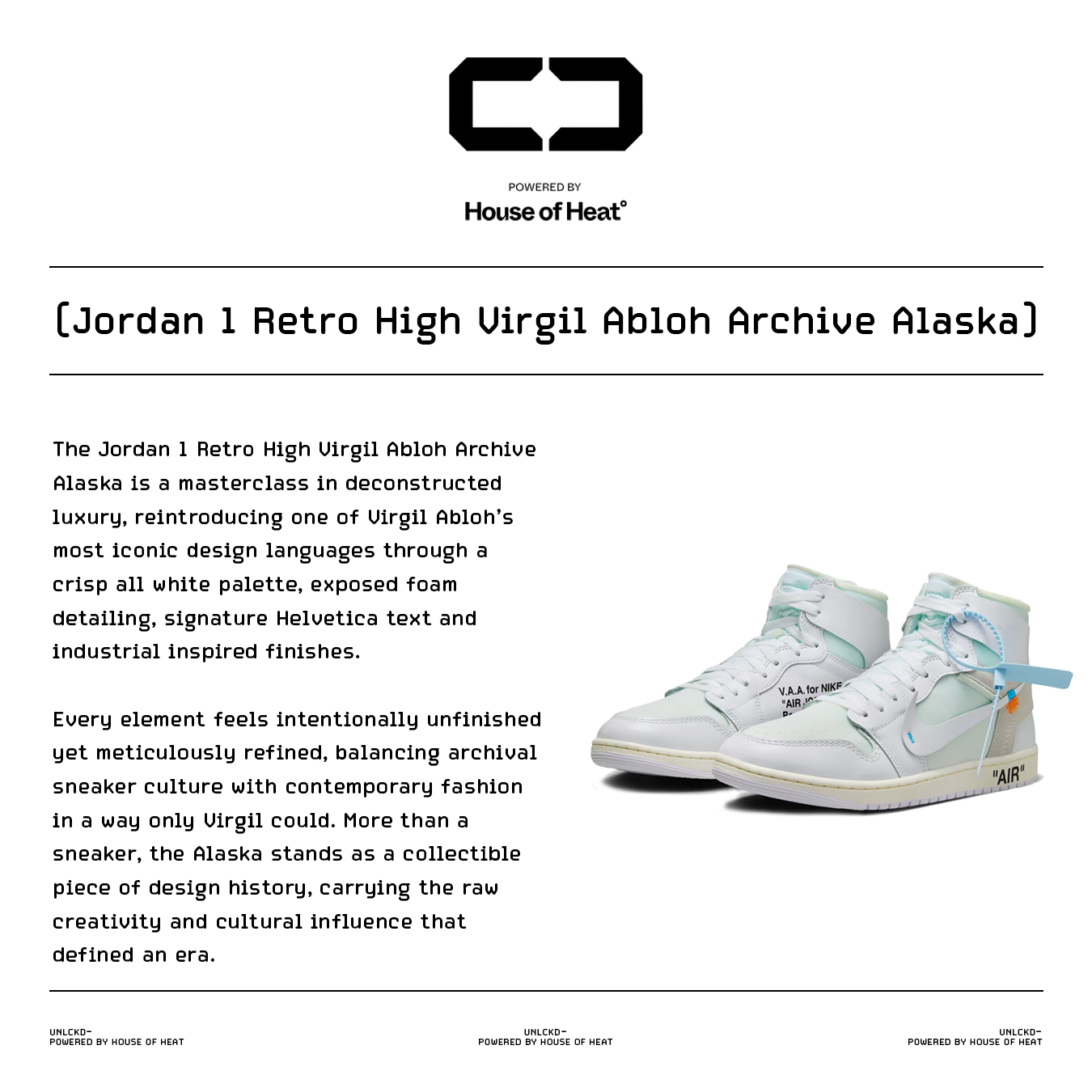 Jordan 1 Retro High Virgil Abloh Archive Alaska