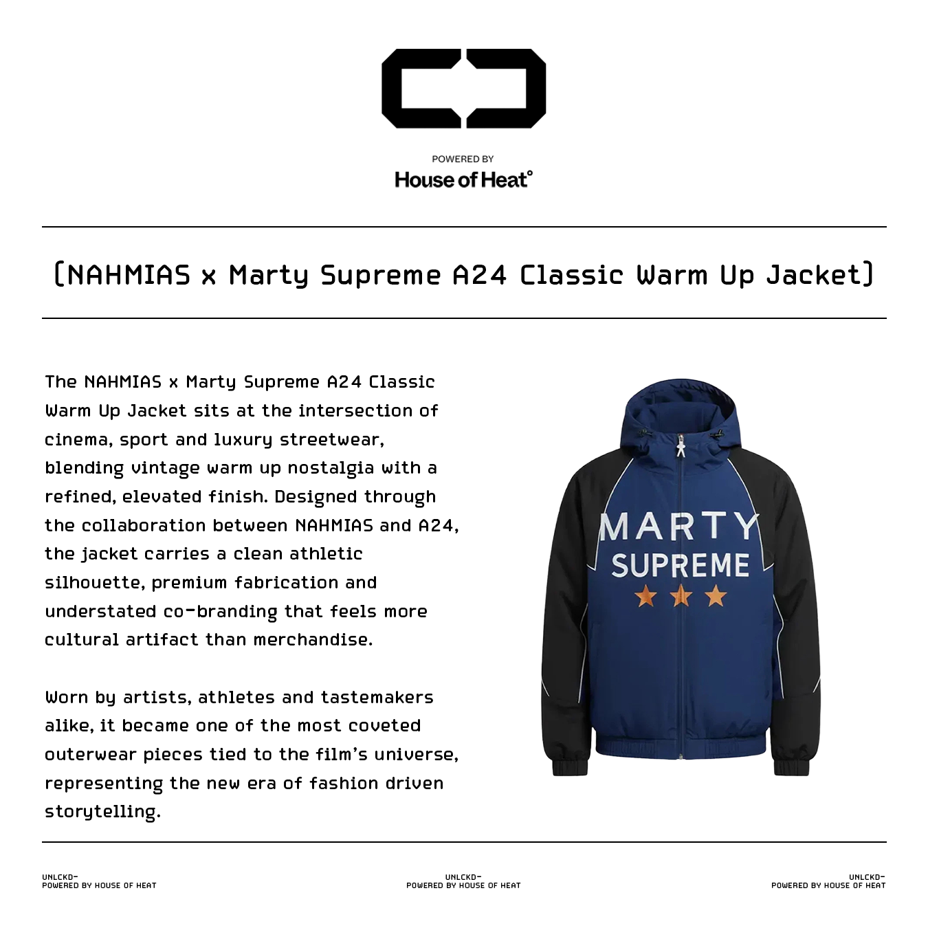 NAHMIAS x Marty Supreme A24 Classic Warm Up Jacket